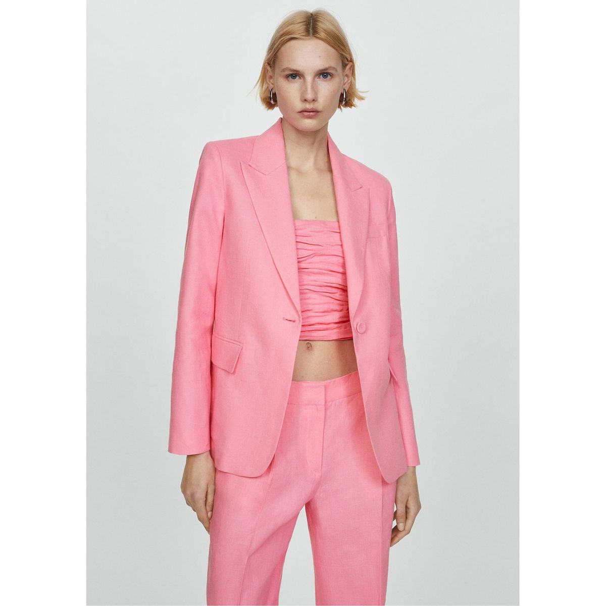 MANGO - Pantalón Algodón Mujer Mango