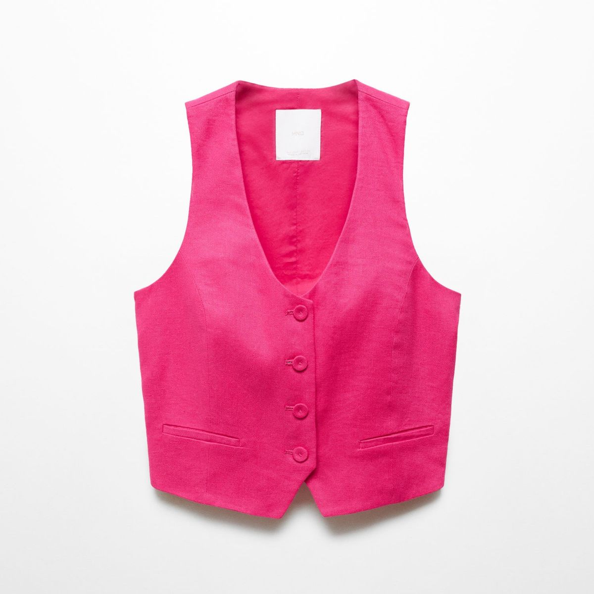 MANGO - Chaleco 100% Lino Mujer Mango