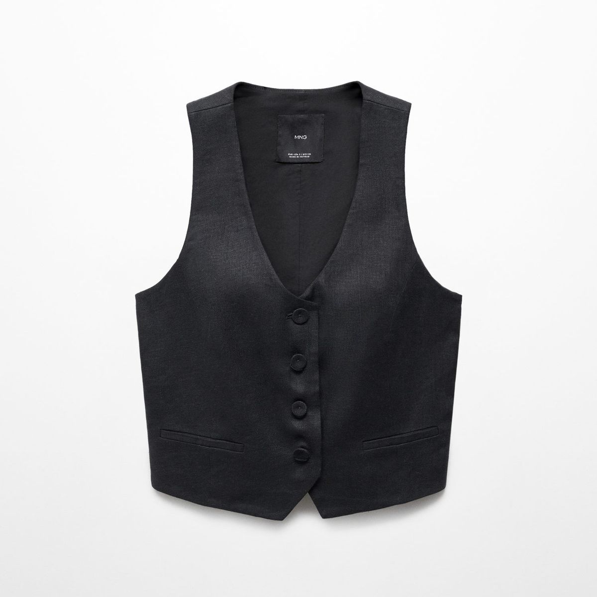 MANGO - Chaleco 100% Lino Mujer Mango