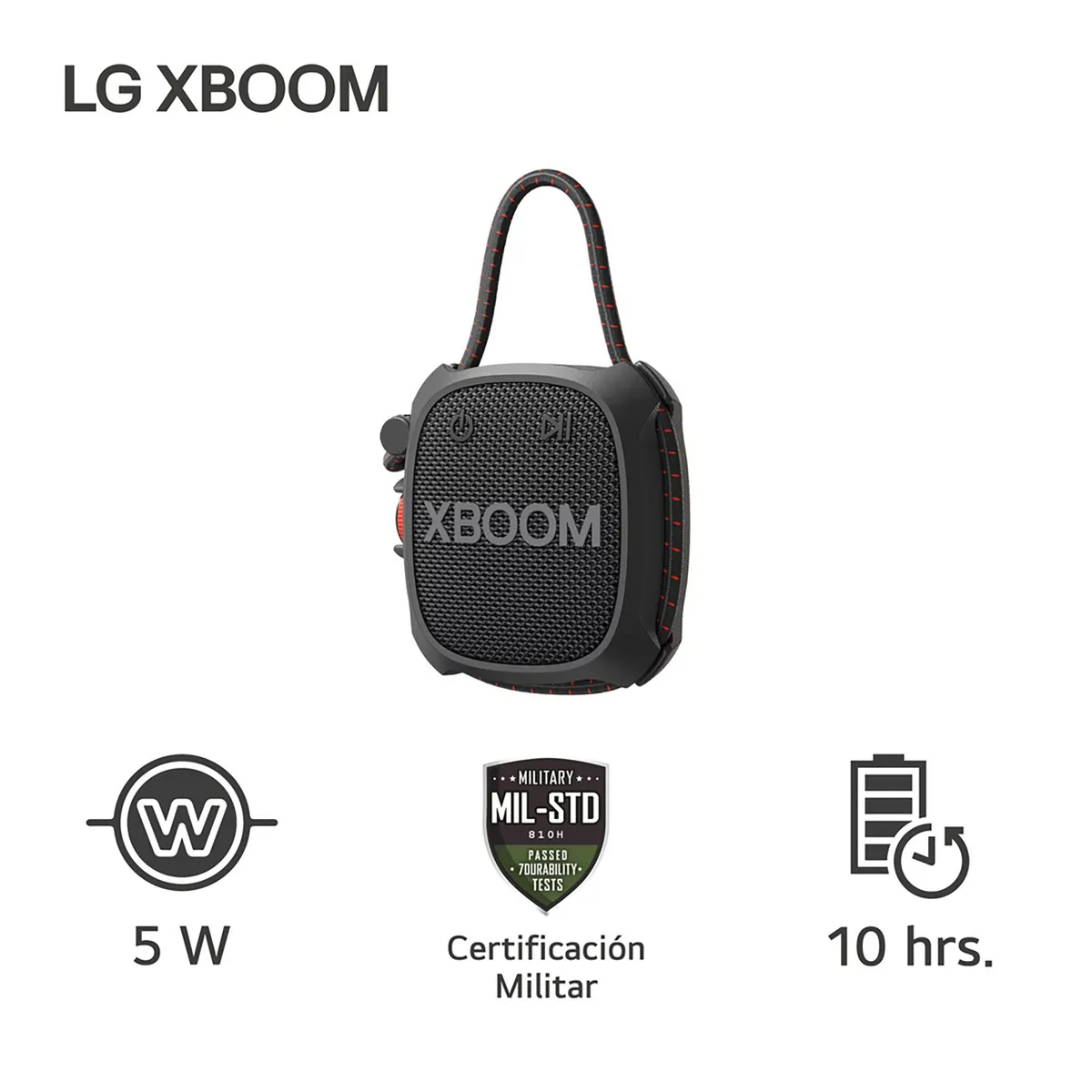 LG - Parlante LG XBOOM Go XG2T 5W Bluetooth Certificación Militar (2024)