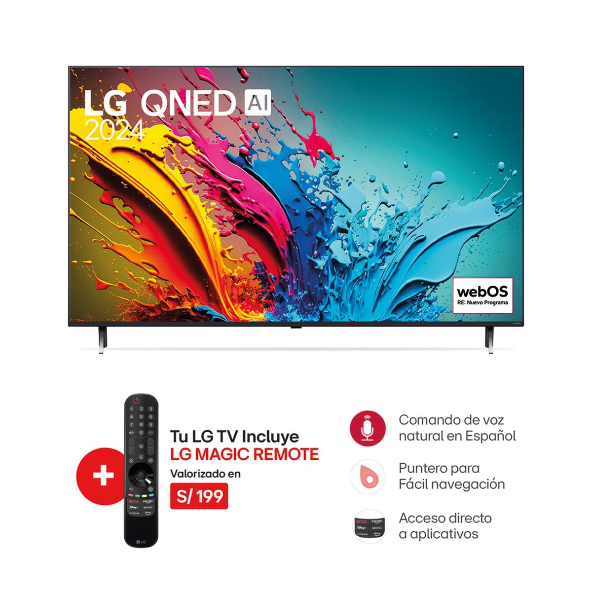 LG - Televisor 55" Lg Qned 4k Thinq Ai 55qned85tsa (2024)