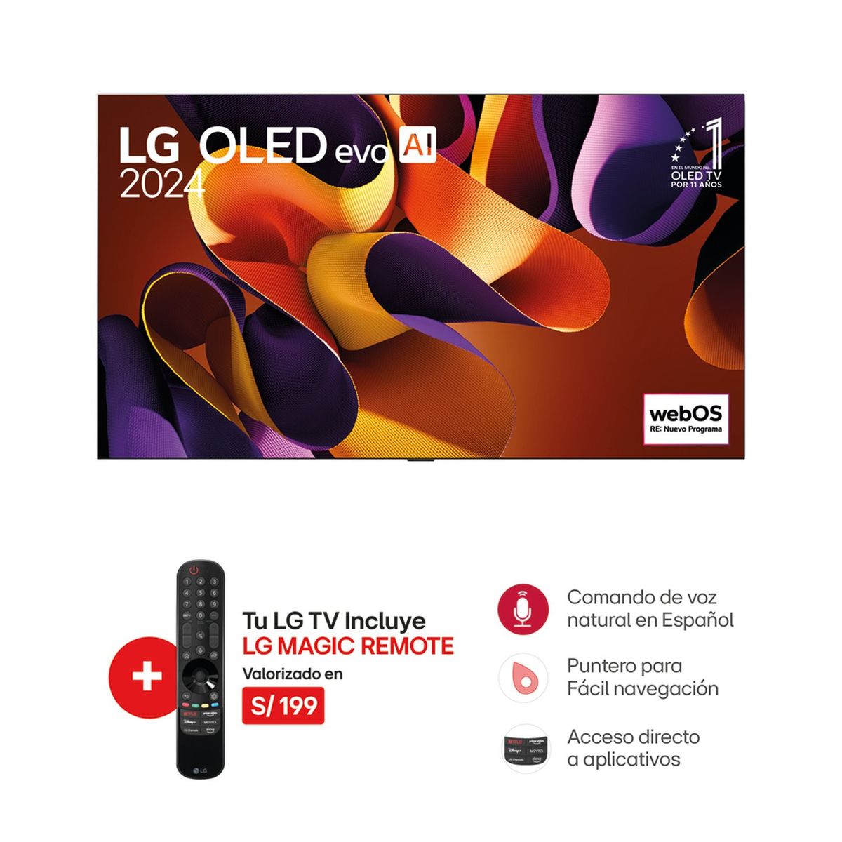 LG - Televisor 97 Lg Oled Evo 4k Thinq Ai Oled97g4psa (2024)