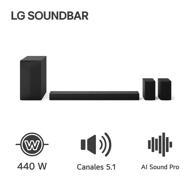 LG - LG Soundbar S60TR 440W Bluetooth AI Sound Pro (2024)