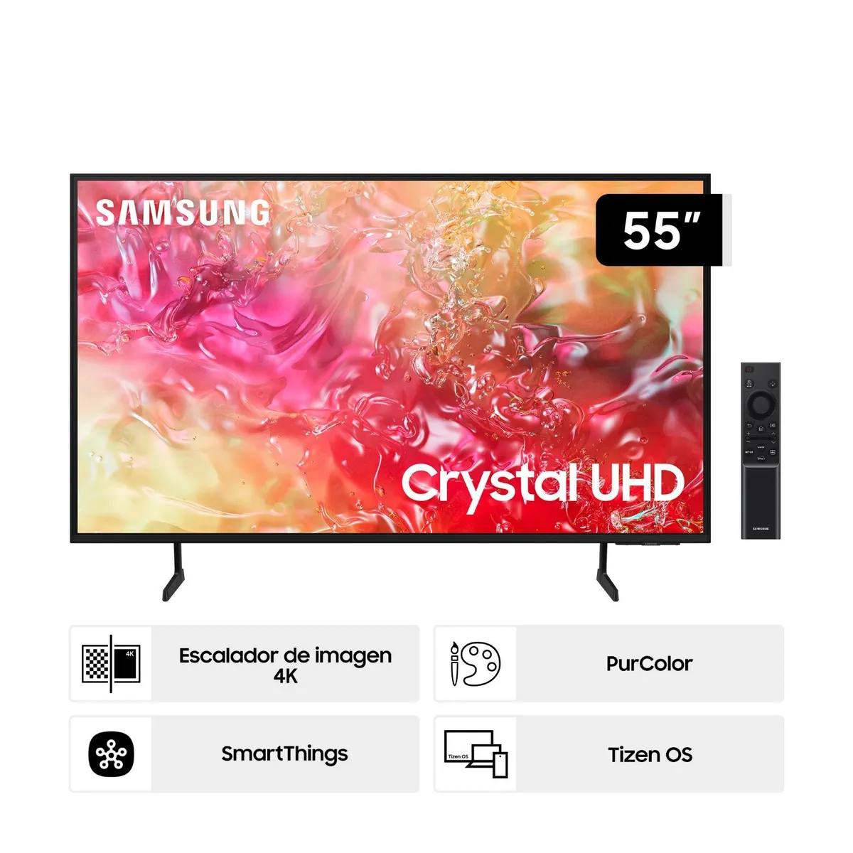 SAMSUNG - Televisor 55 Crystal Uhd Du7000 4k Tizen Os Smart Tv (2024)