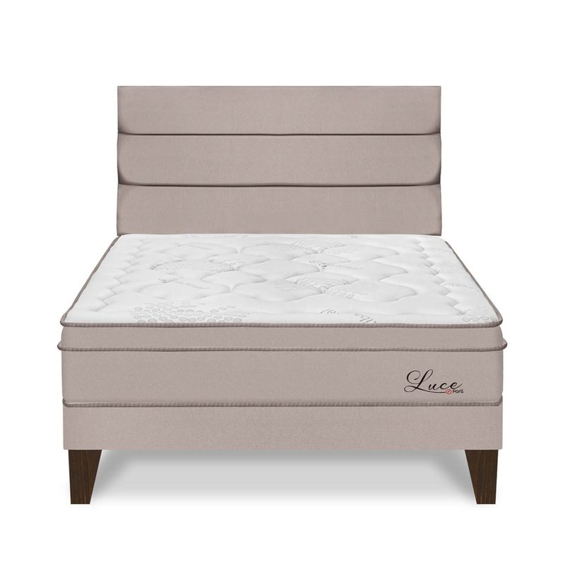 FORLI - Dormitorio Europeo Luce Pocket Queen + 2 Almohadas + Protector Forli