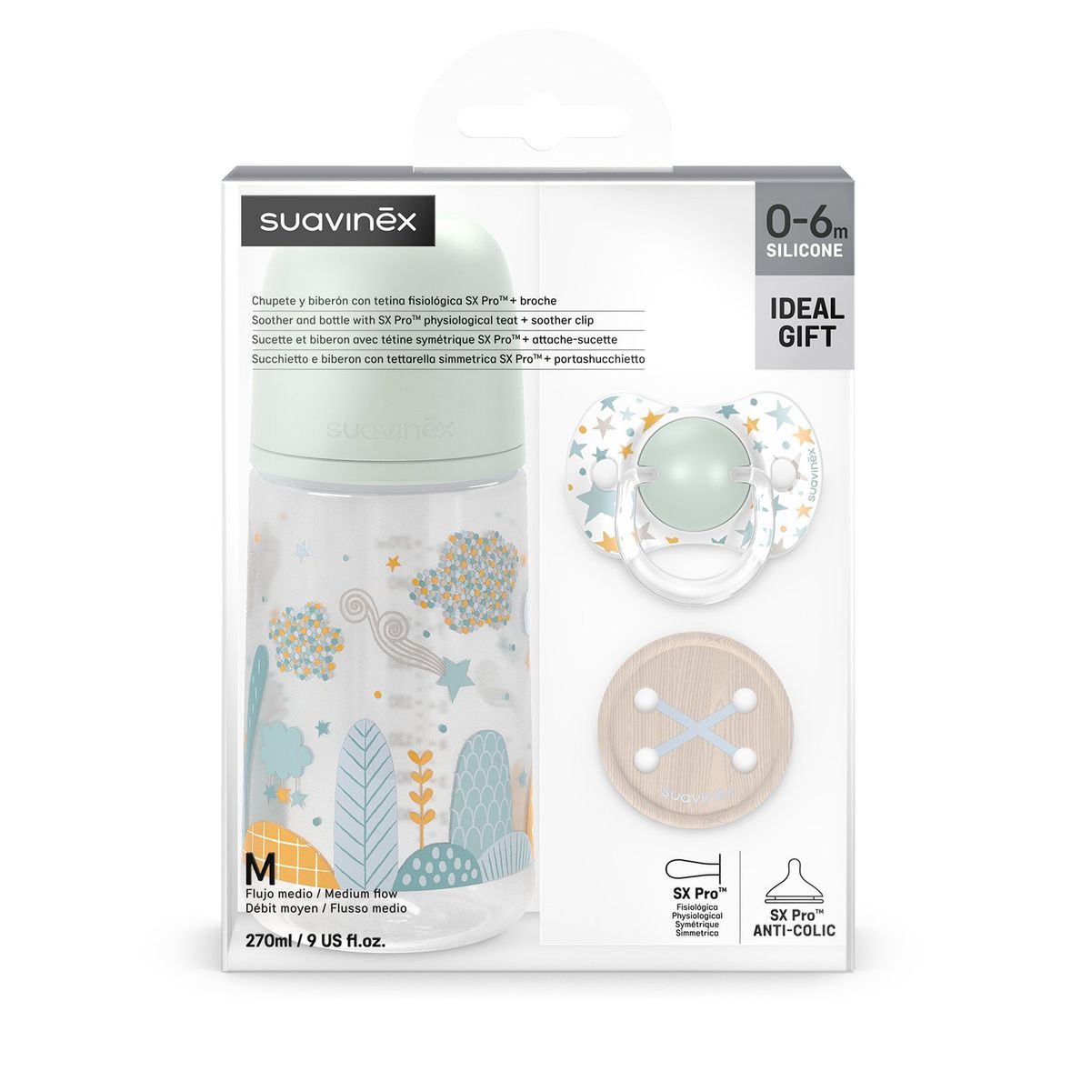 SUAVINEX - Set Chupón + Biberón + Sujetador De Chupón Suavinex
