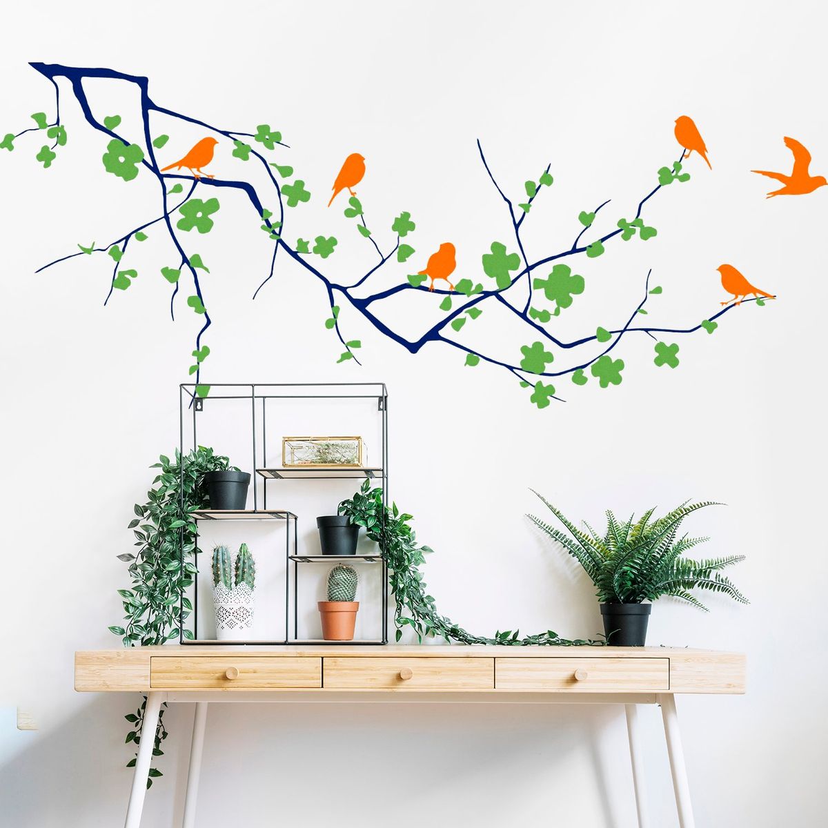 STICKART - Vinilo Rama Horizontal Y Aves