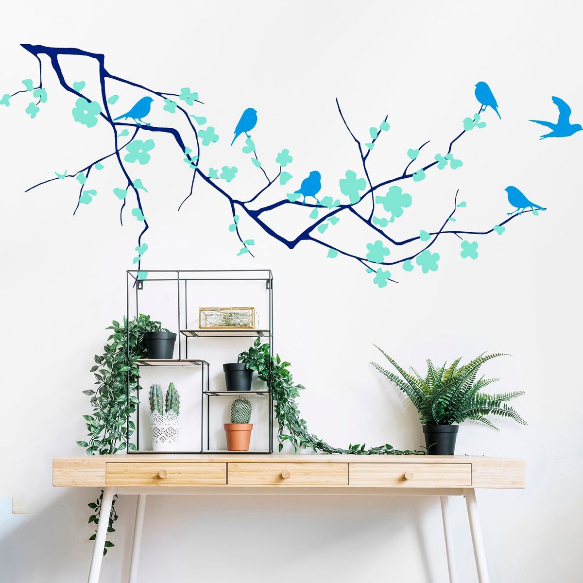 STICKART - Vinilo Rama Horizontal Y Aves