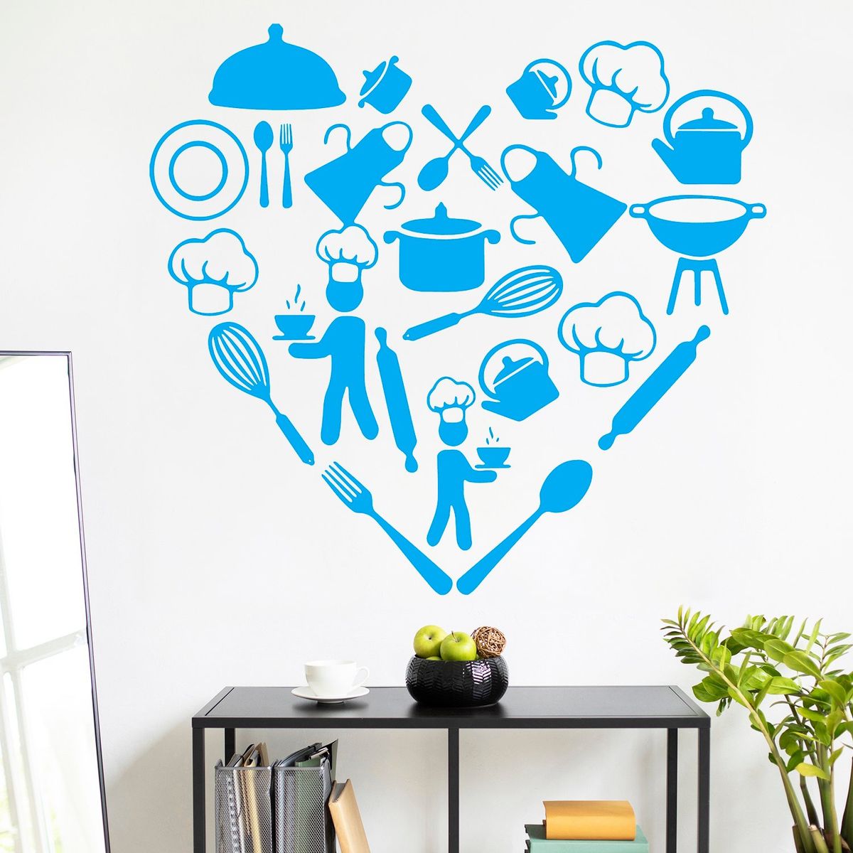 STICKART - Vinilo Corazón Elementos De Cocina