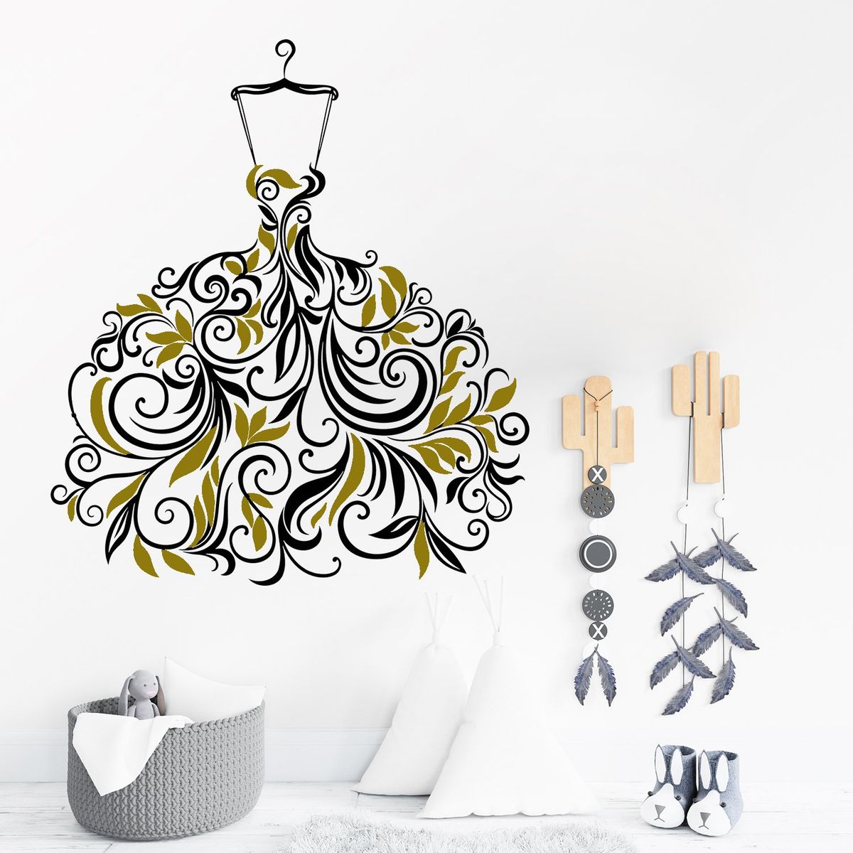 STICKART - Vinilo Vestido De Hojas