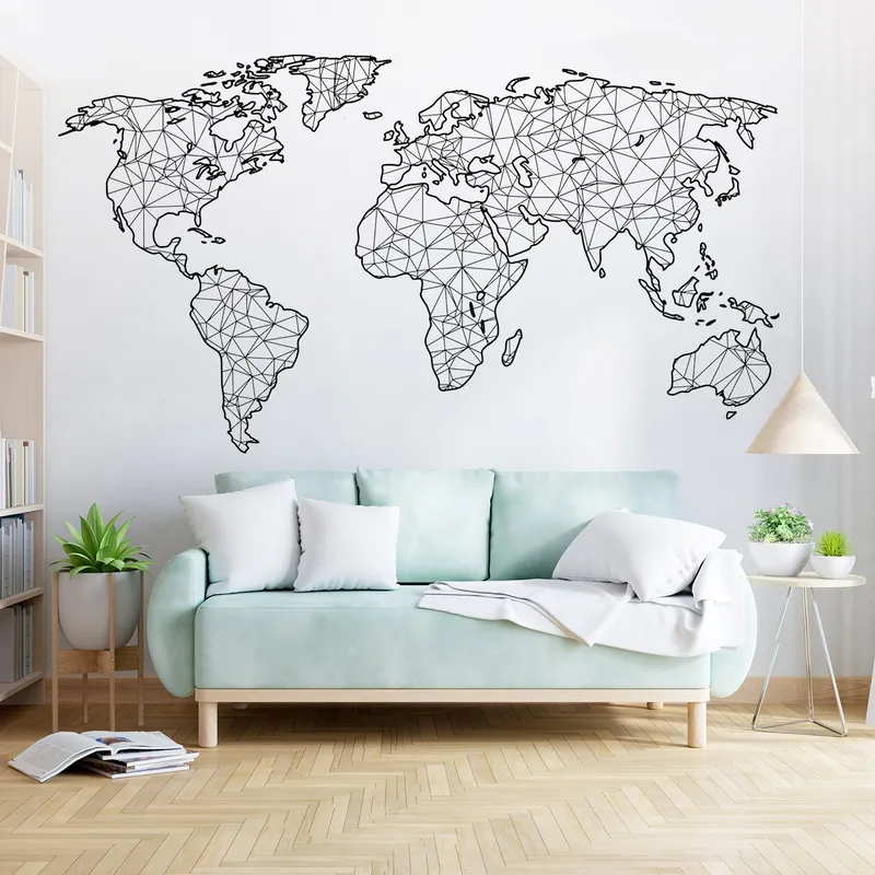 STICKART - Vinilo Mapamundi Líneas