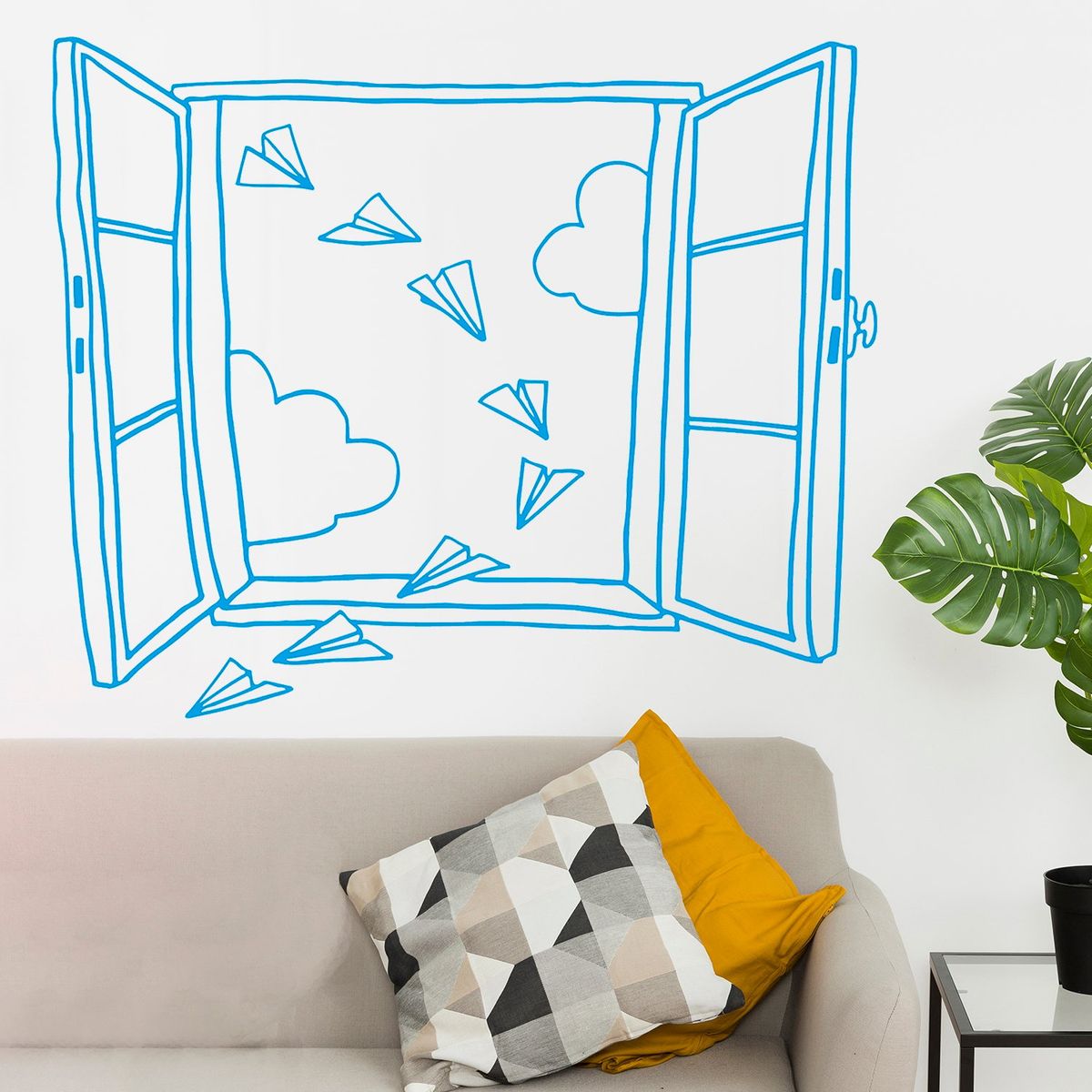 STICKART - Vinilo Ventana Y Aviones De Papel