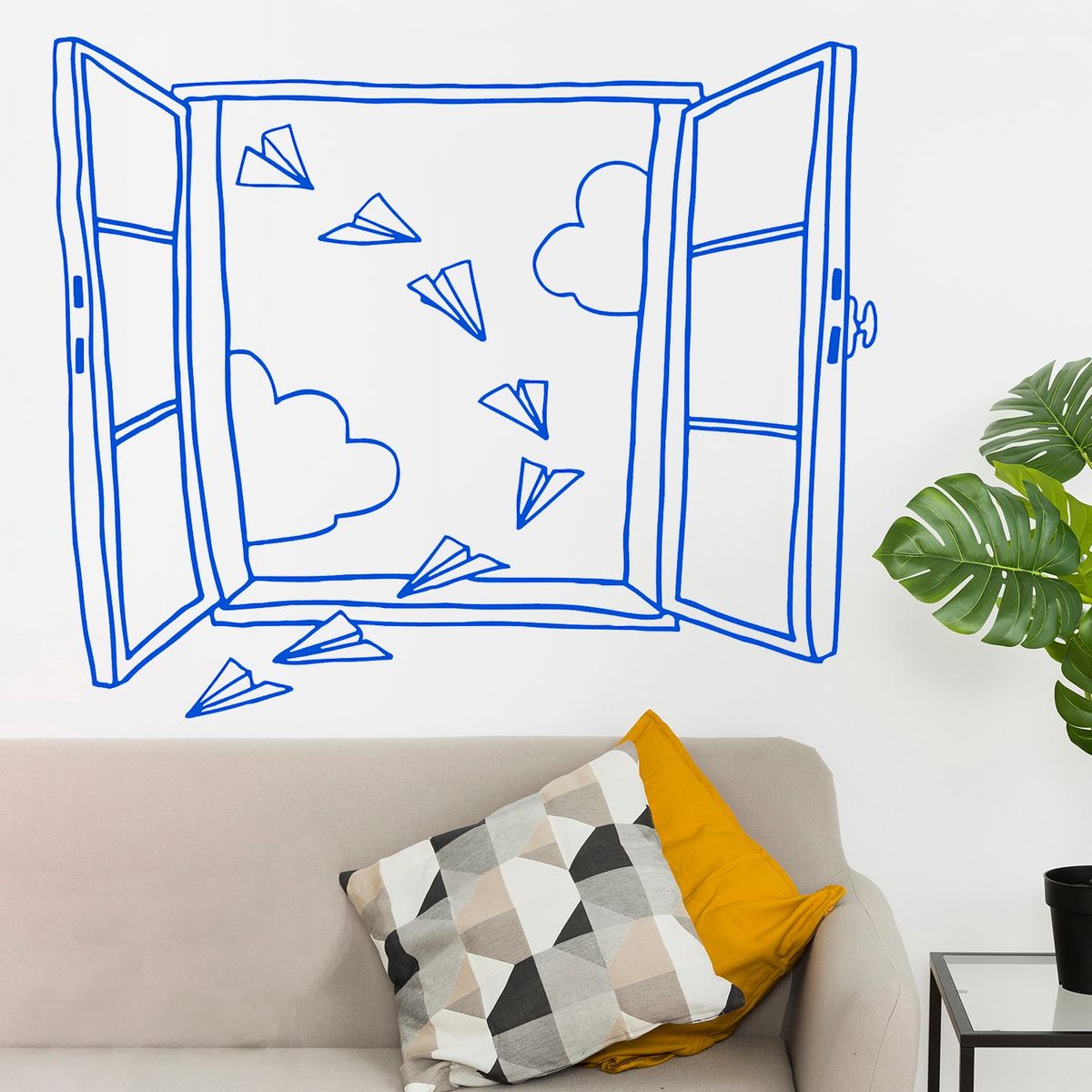 STICKART - Vinilo Ventana Y Aviones De Papel