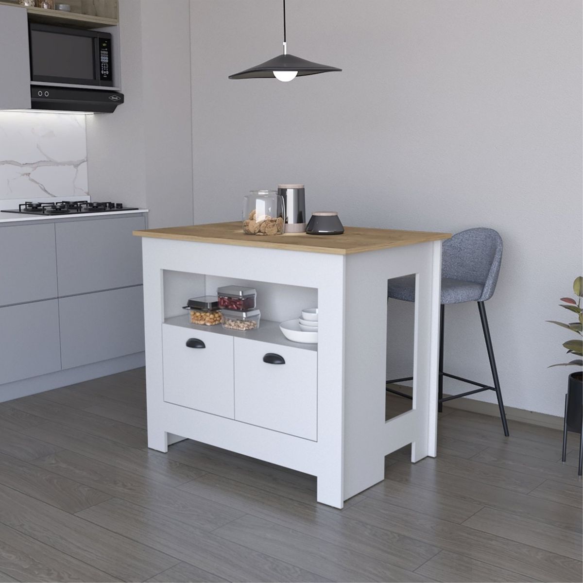TUHOME - Isla Cocina Arlet 1c - Blanco