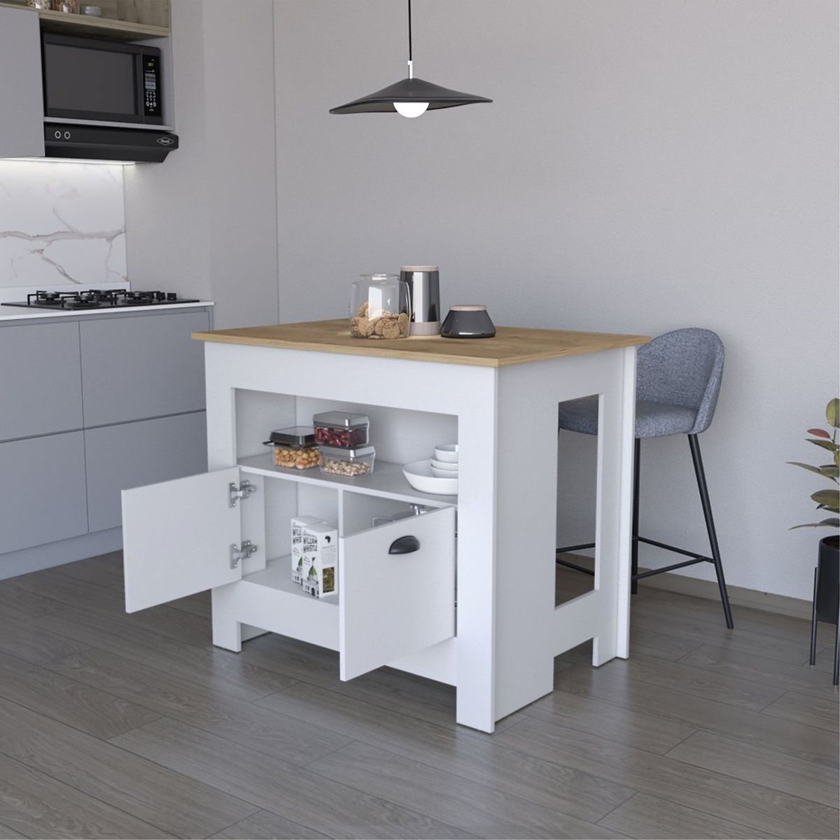 TUHOME - Isla Cocina Arlet 1c - Blanco