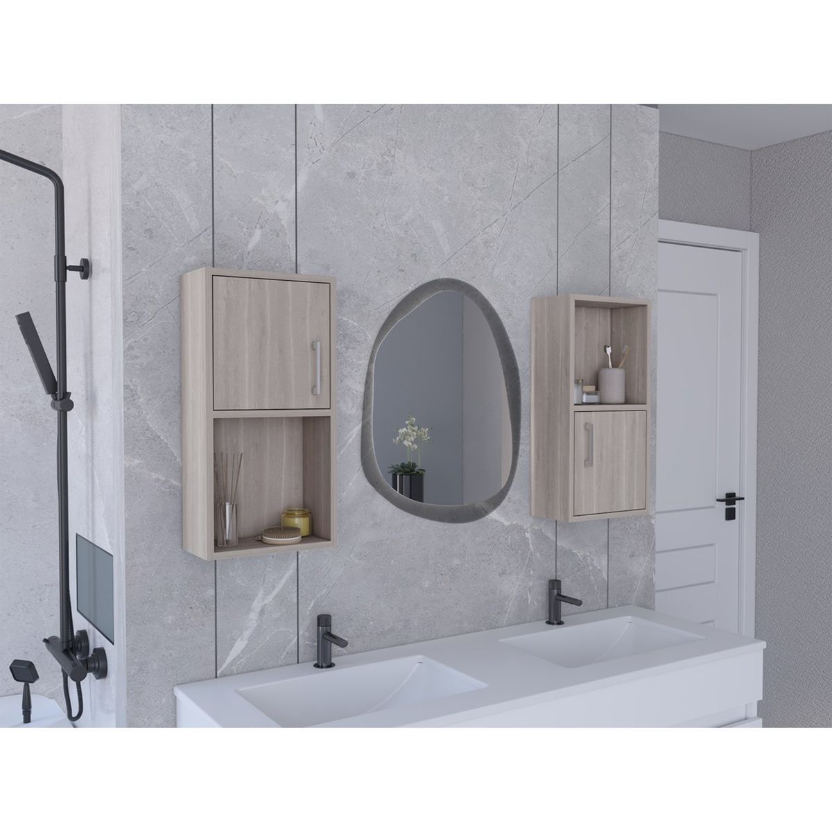 TUHOME - Mueble Auxiliar Bath X2  Blanco