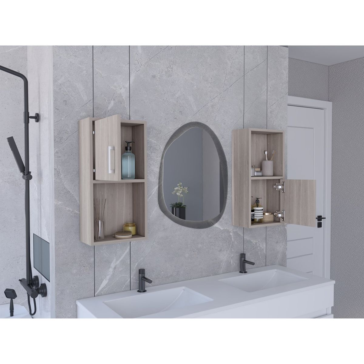 TUHOME - Mueble Auxiliar Bath X2  Blanco