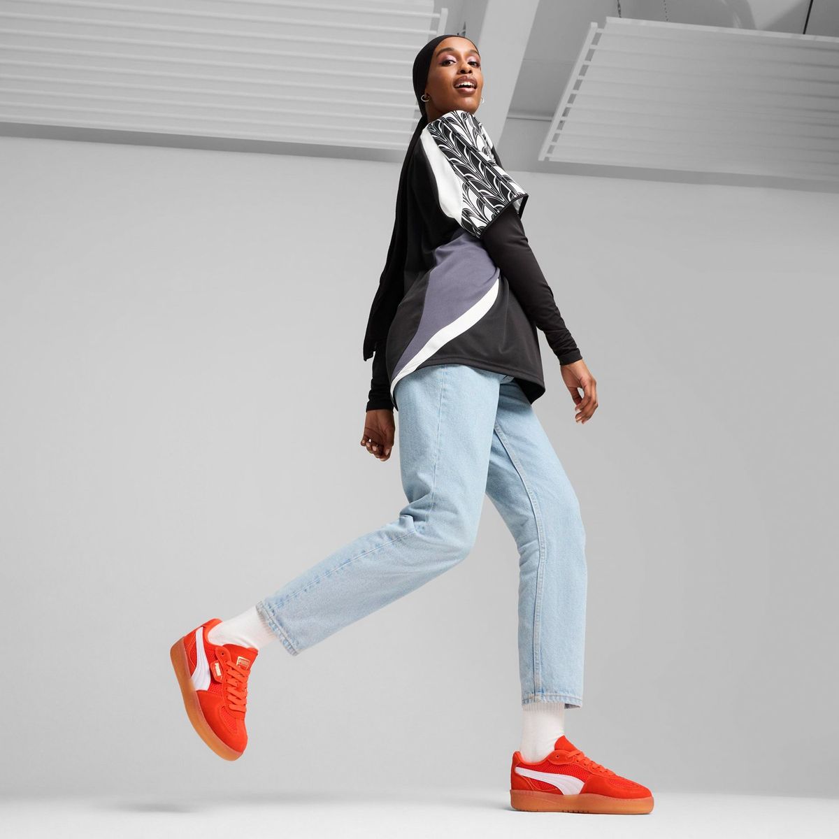 PUMA - Zapatillas Puma Palermo Cuero Naranjas Horma Normal Mujer