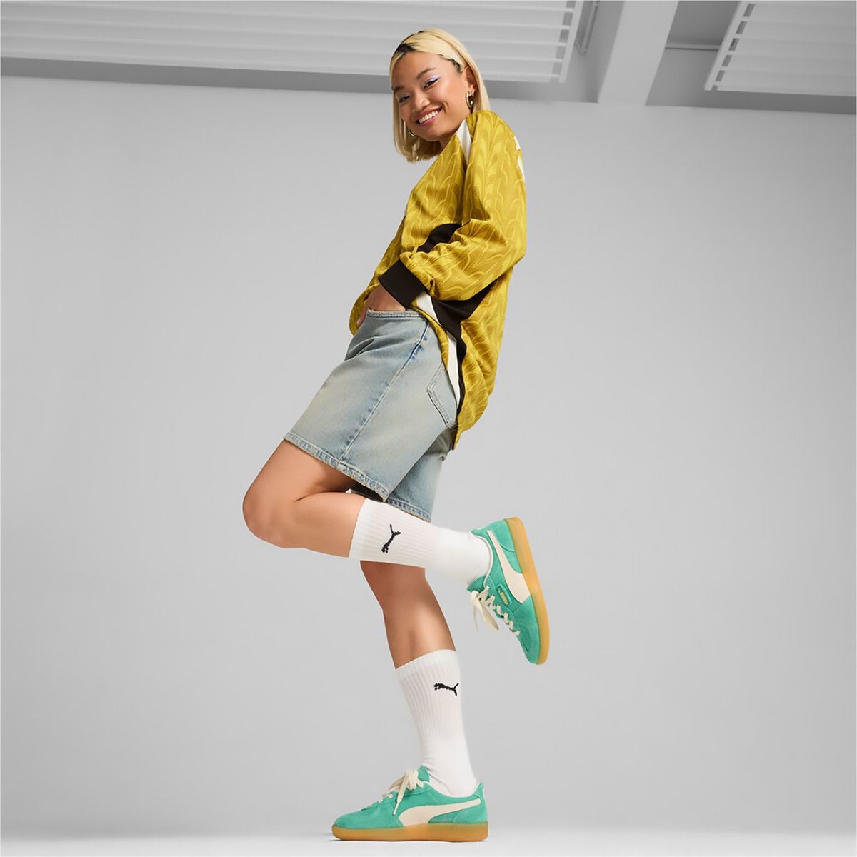 PUMA - Zapatillas Puma Palermo Vintage Mujer Color Verde Tela