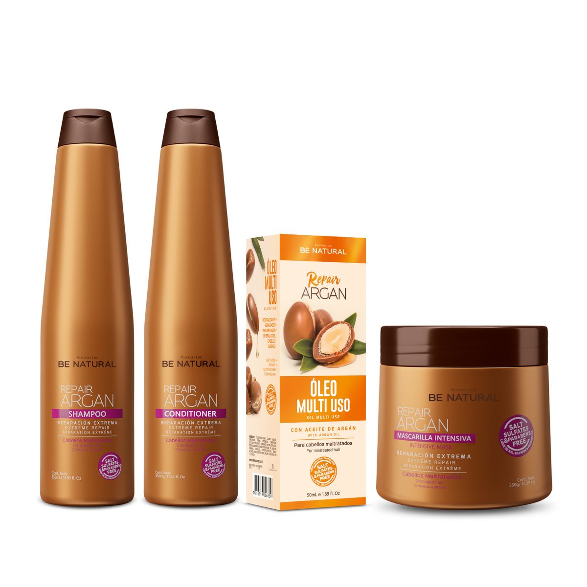 BE NATURAL - Combo Repair Argan 350ml Be Natural