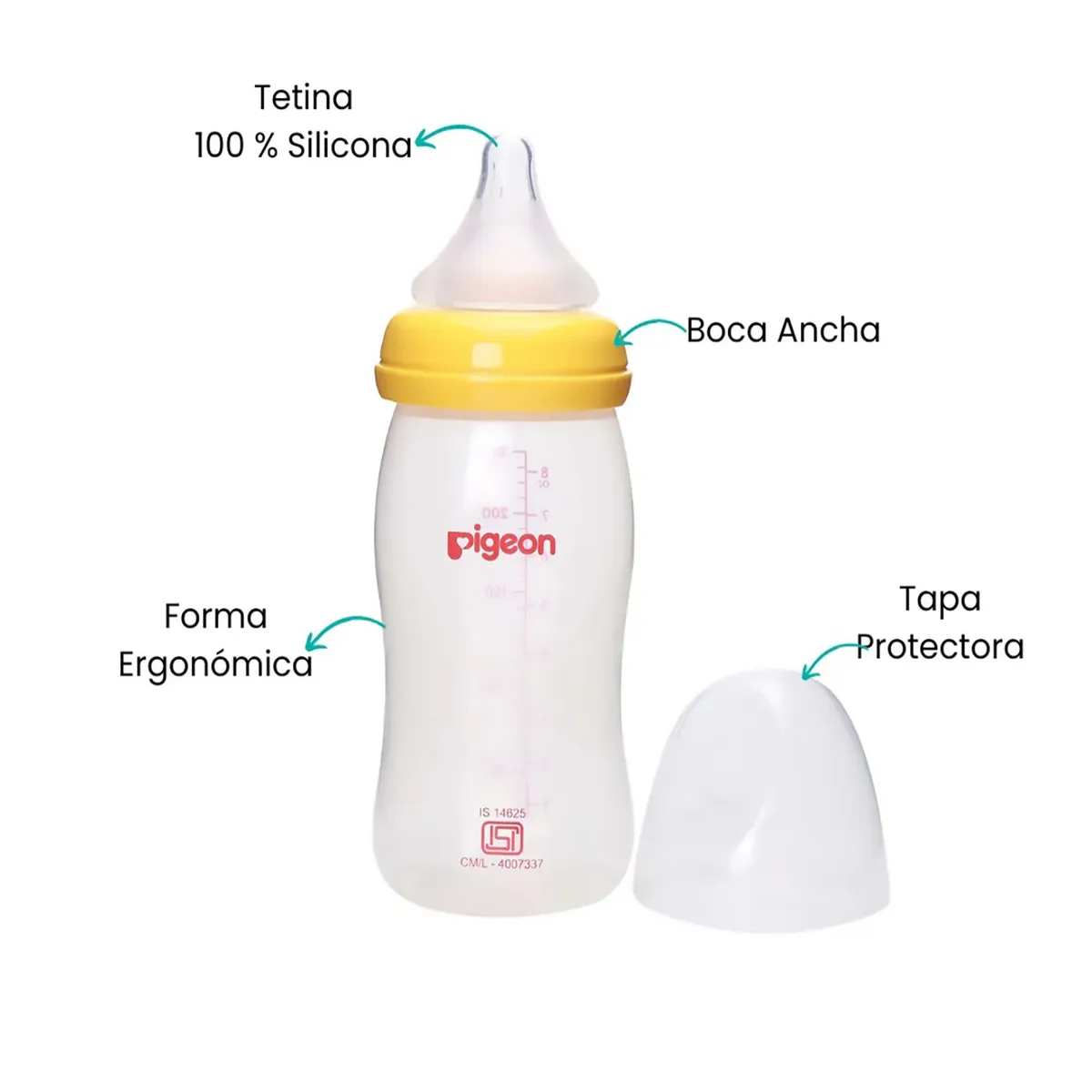PIGEON - Pack X2 Biberon Boca Ancha 240 Ml Pigeon