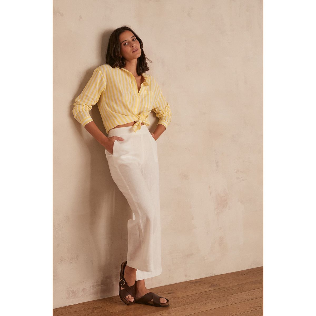 MAISON 123 - Pantalón 100% Lino Mujer Maison 123