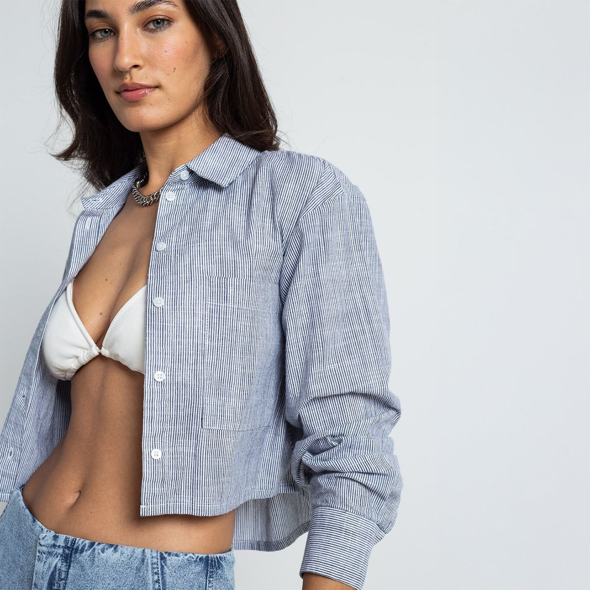 NAF NAF - Blusa Manga Larga 100% Algodón Mujer Naf Naf