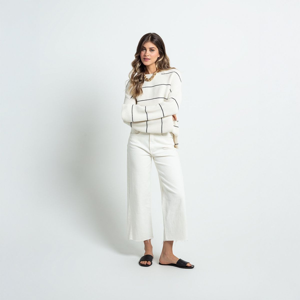 NAF NAF - Chompa Manga Larga 100% Algodón Mujer Naf Naf