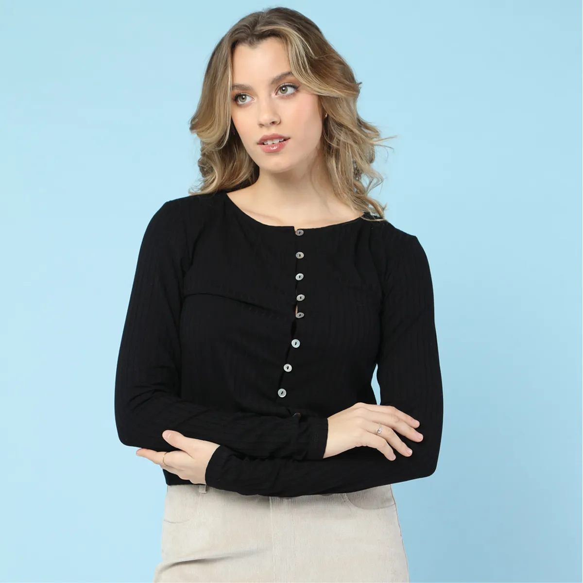 SYBILLA - Polo Manga Larga Mujer Sybilla