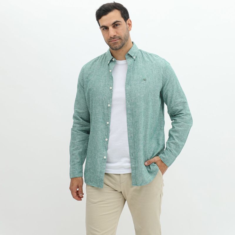 SPRINGFIELD - Camisa Manga Larga Lino Hombre Springfield
