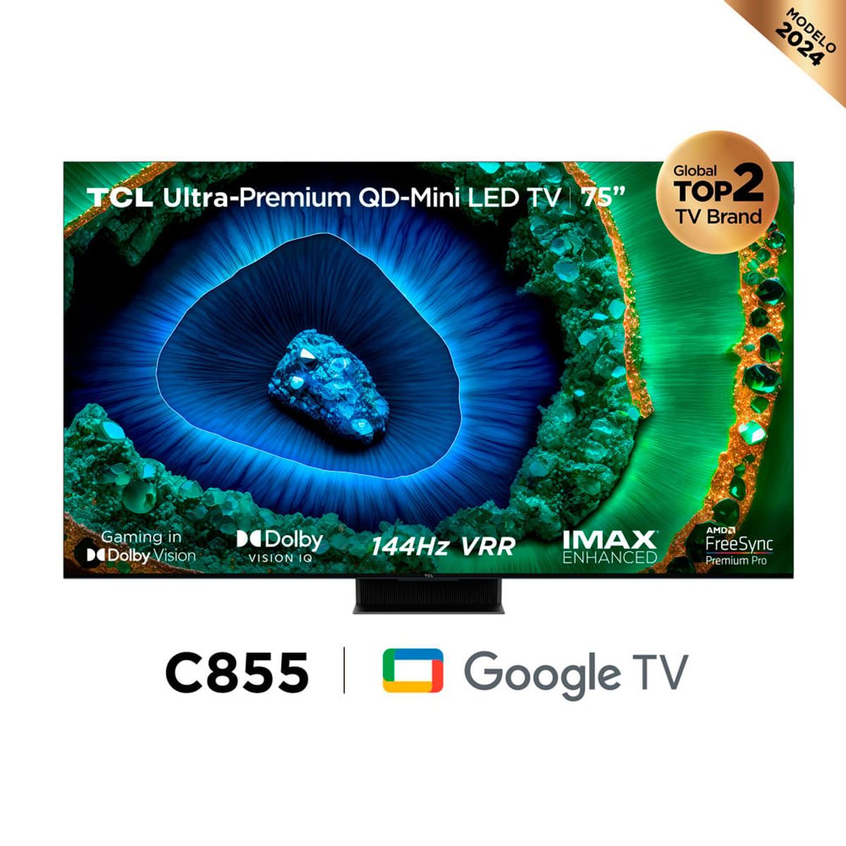 TCL - Televisor Tcl 75 Google Tv 75c855 Qd - Mini Led 4k Ultra Hd Smart Tv