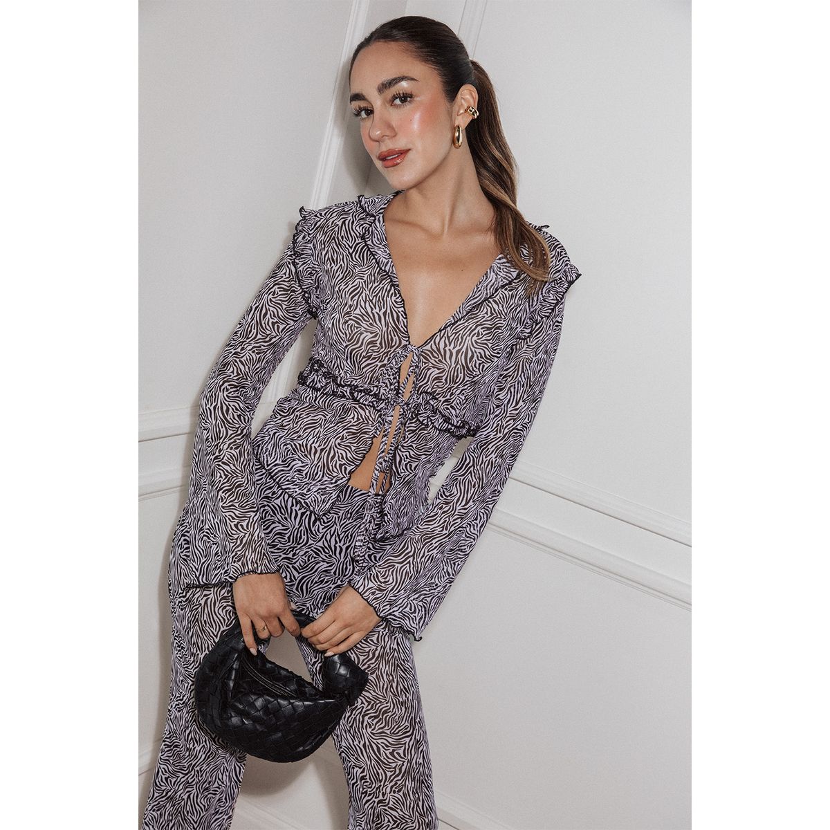 MOSSIMO - Blusa Mesh Manga Larga Mujer Mossimo