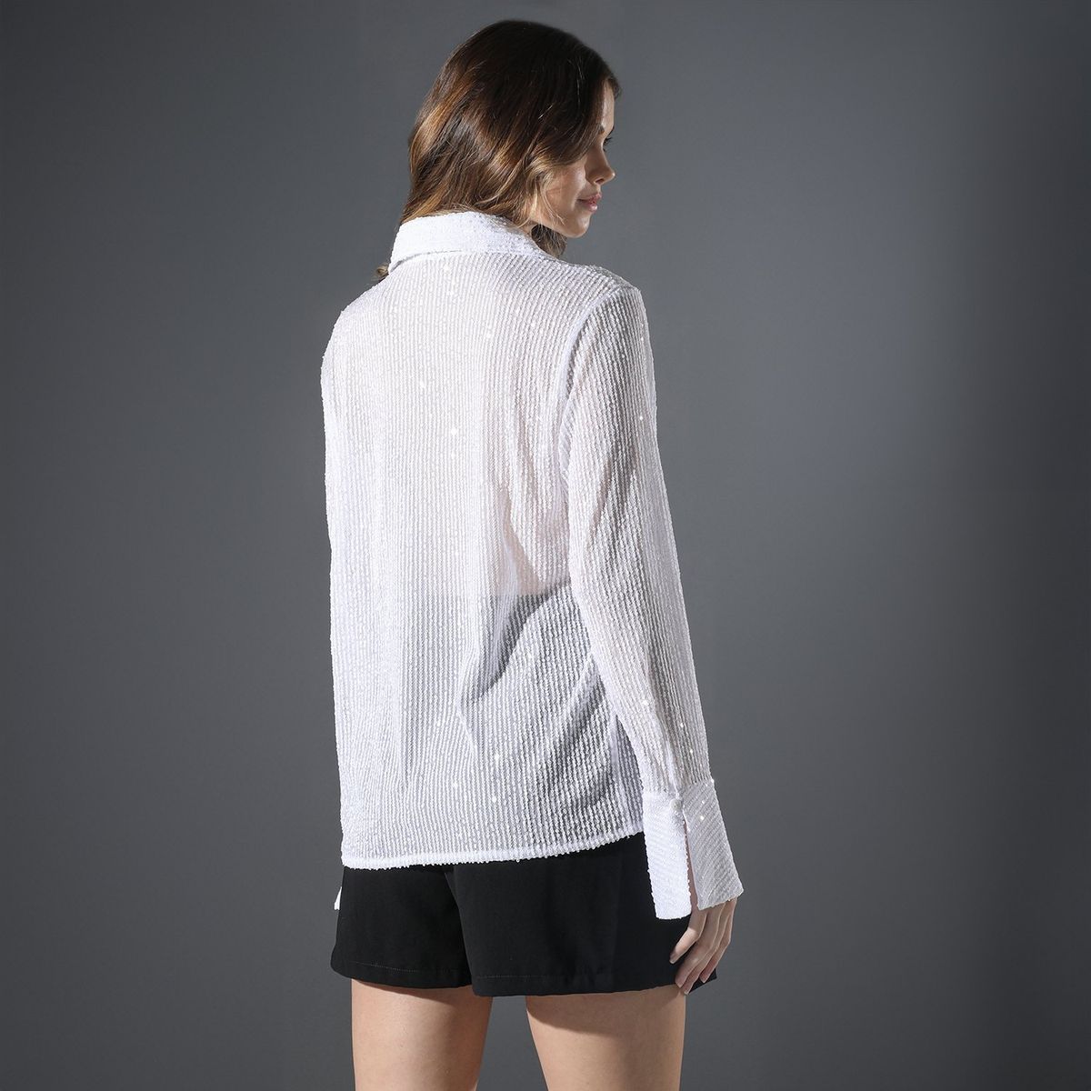 MOSSIMO - Blusa Lentejuelas Manga Larga Mujer Mossimo