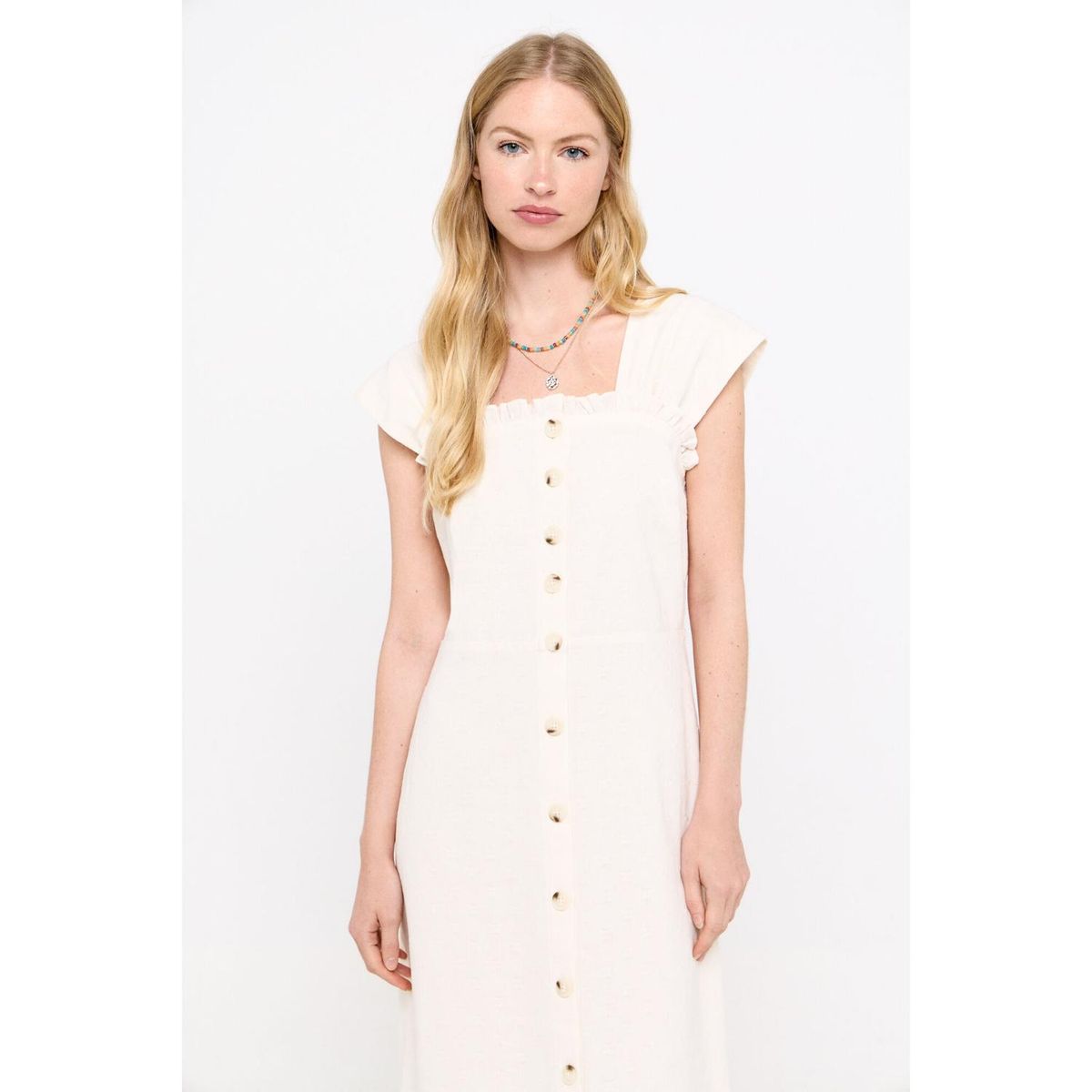 CORTEFIEL - Vestido Largo 100% Algodón Mujer Cortefiel