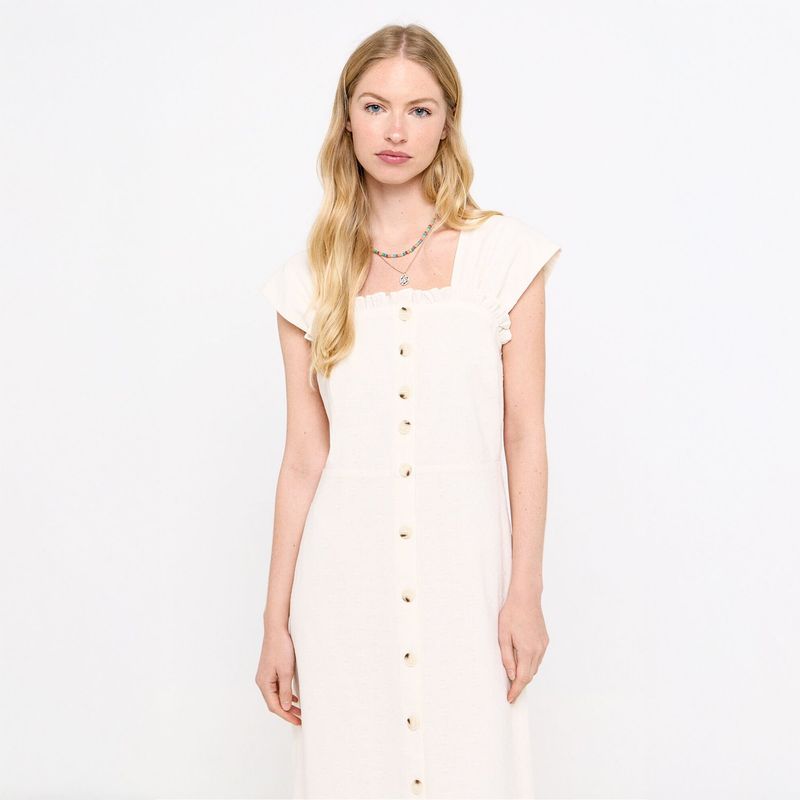 CORTEFIEL - Vestido Largo 100% Algodón Mujer Cortefiel