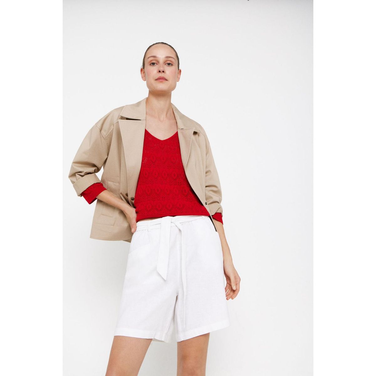 CORTEFIEL - Short Lino Mujer Cortefiel