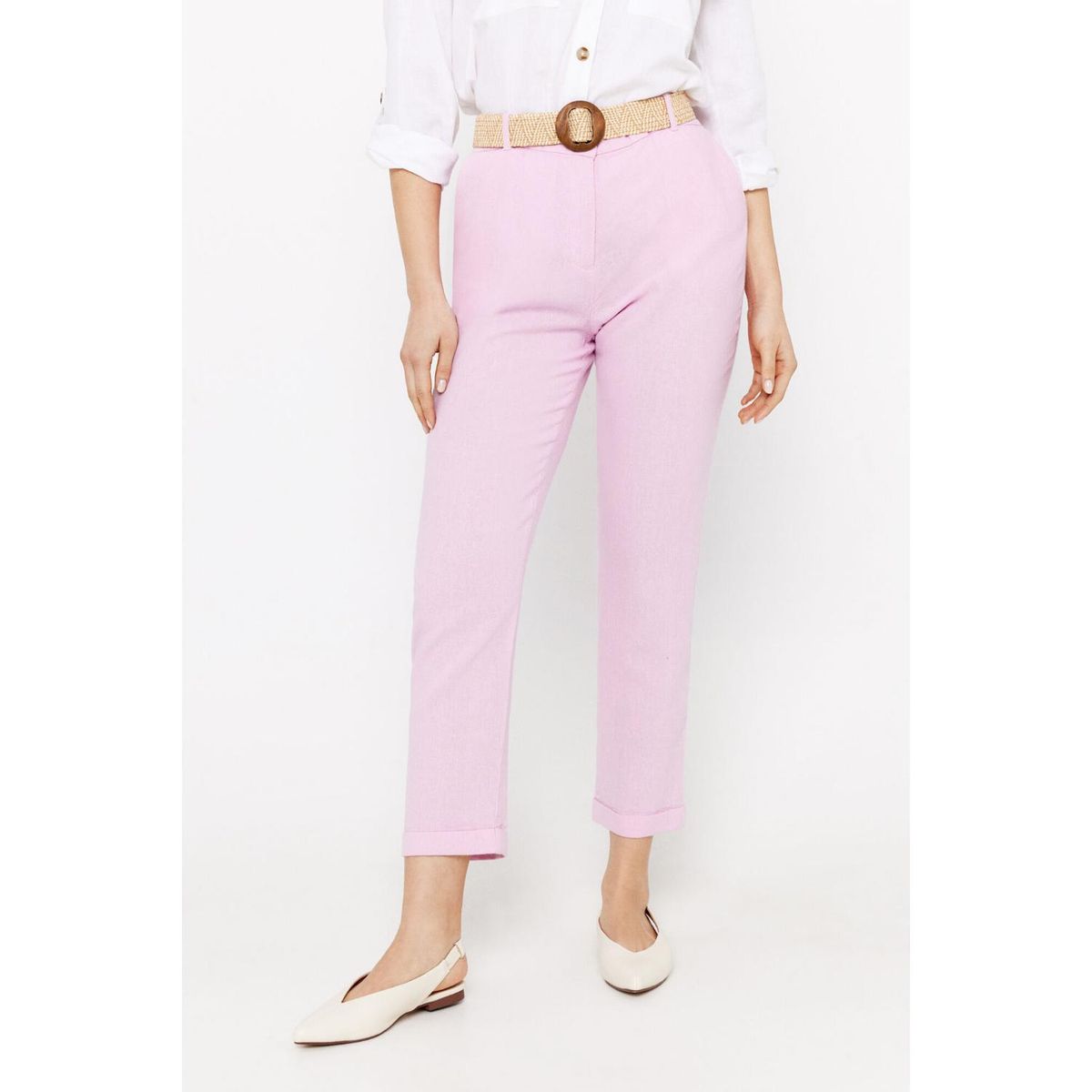 CORTEFIEL - Pantalón Lino Mujer Cortefiel