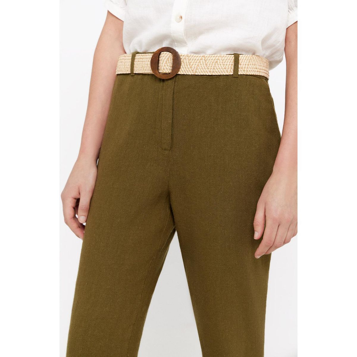 CORTEFIEL - Pantalón Lino Mujer Cortefiel