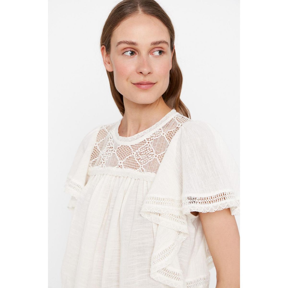 CORTEFIEL - Blusa Manga Corta Algodón Mujer Cortefiel