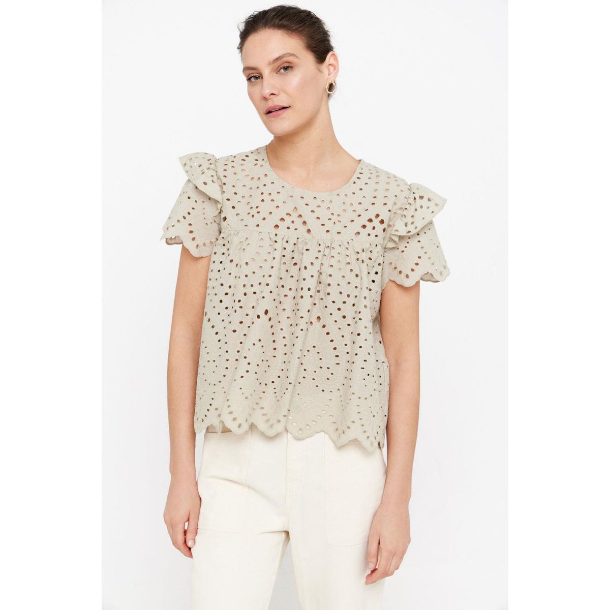 CORTEFIEL - Top Manga Corta 100% Algodón Mujer Cortefiel