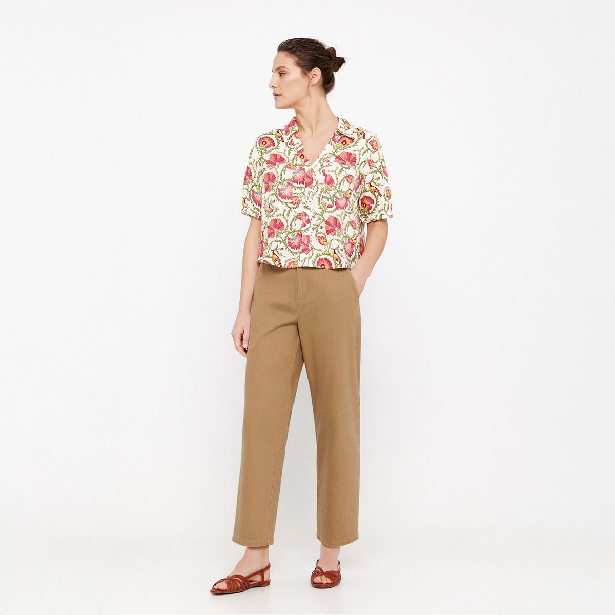 CORTEFIEL - Blusa Manga Corta Mujer Cortefiel