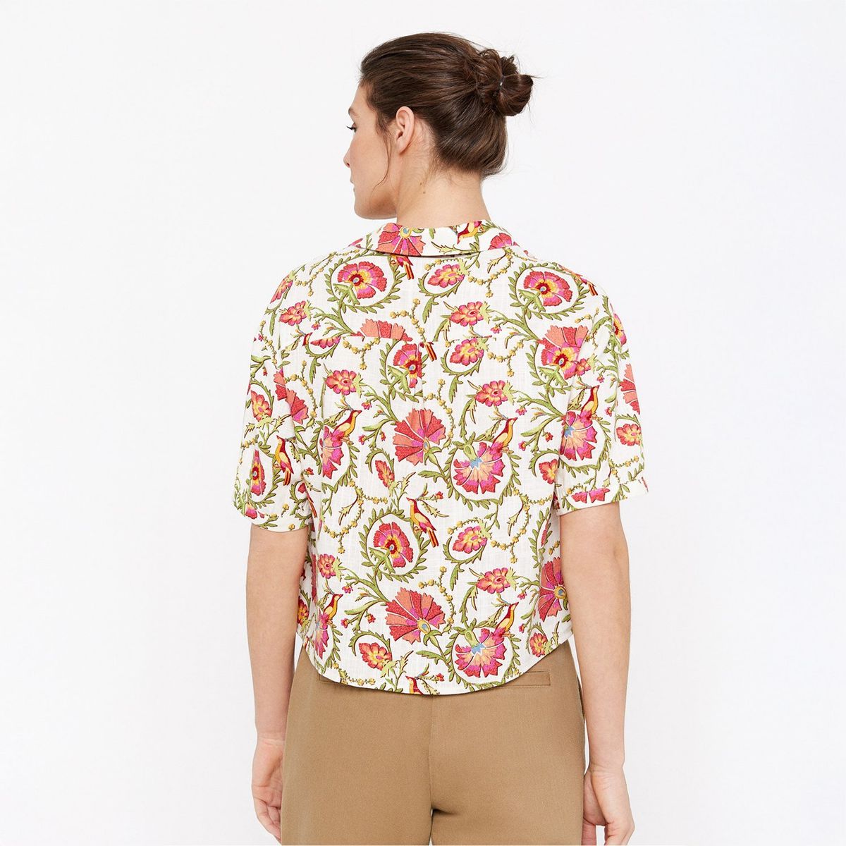 CORTEFIEL - Blusa Manga Corta Mujer Cortefiel