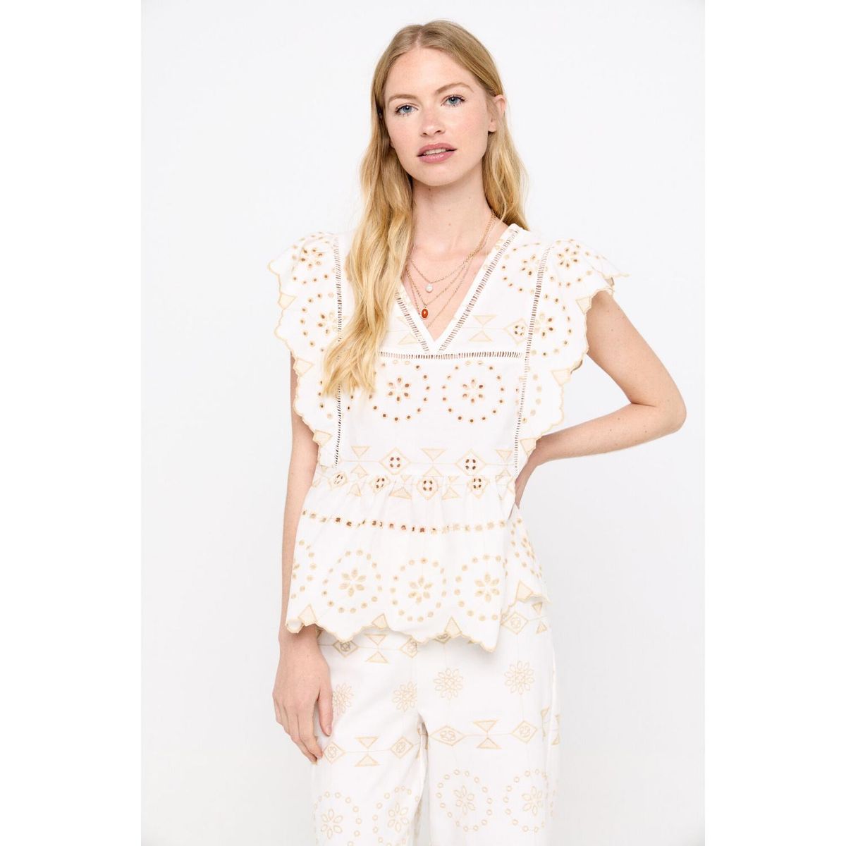 CORTEFIEL - Top Manga Corta 100% Algodón Mujer Cortefiel