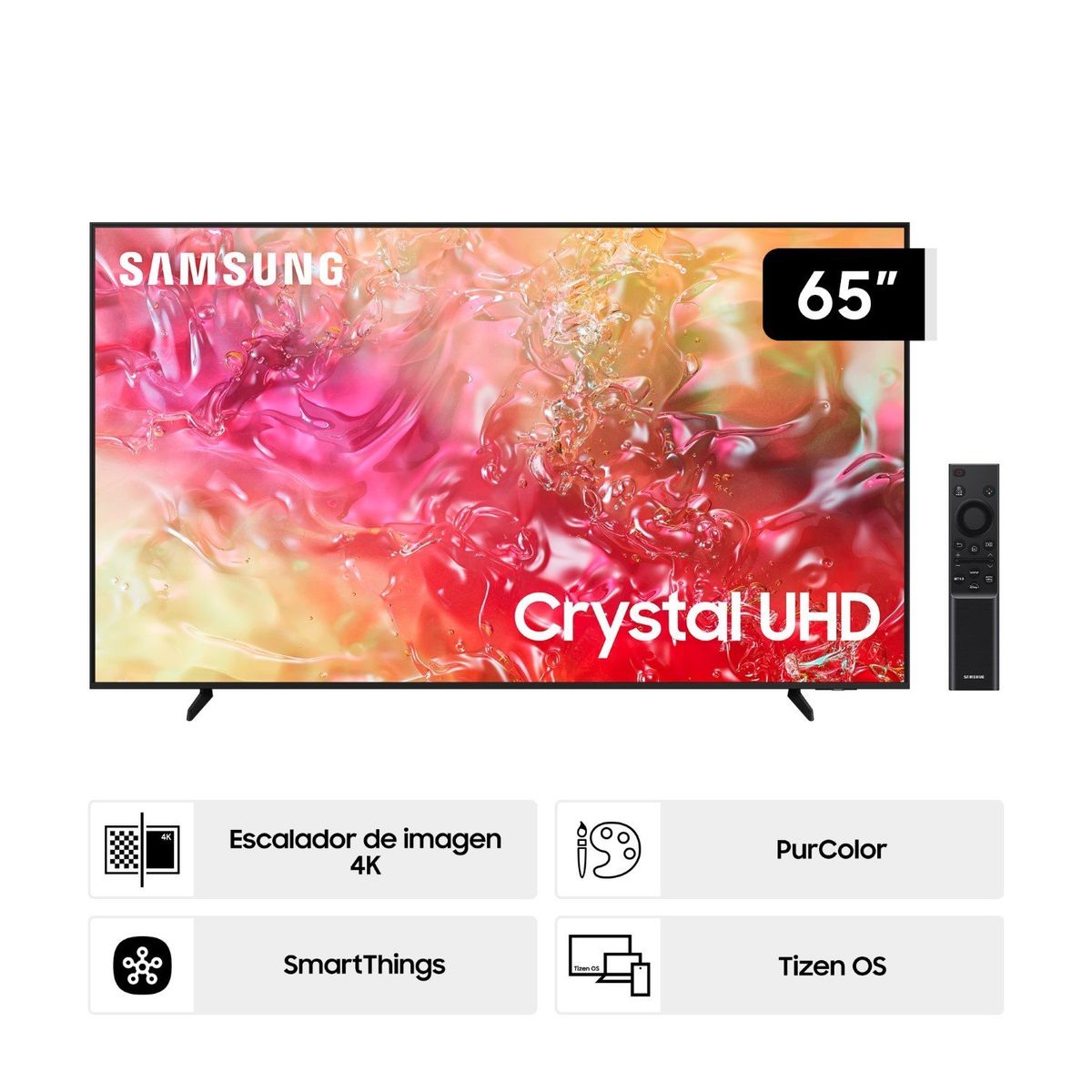 SAMSUNG - Televisor 65 Crystal Uhd Du7000 4k Tizen Os Smart Tv (2024)