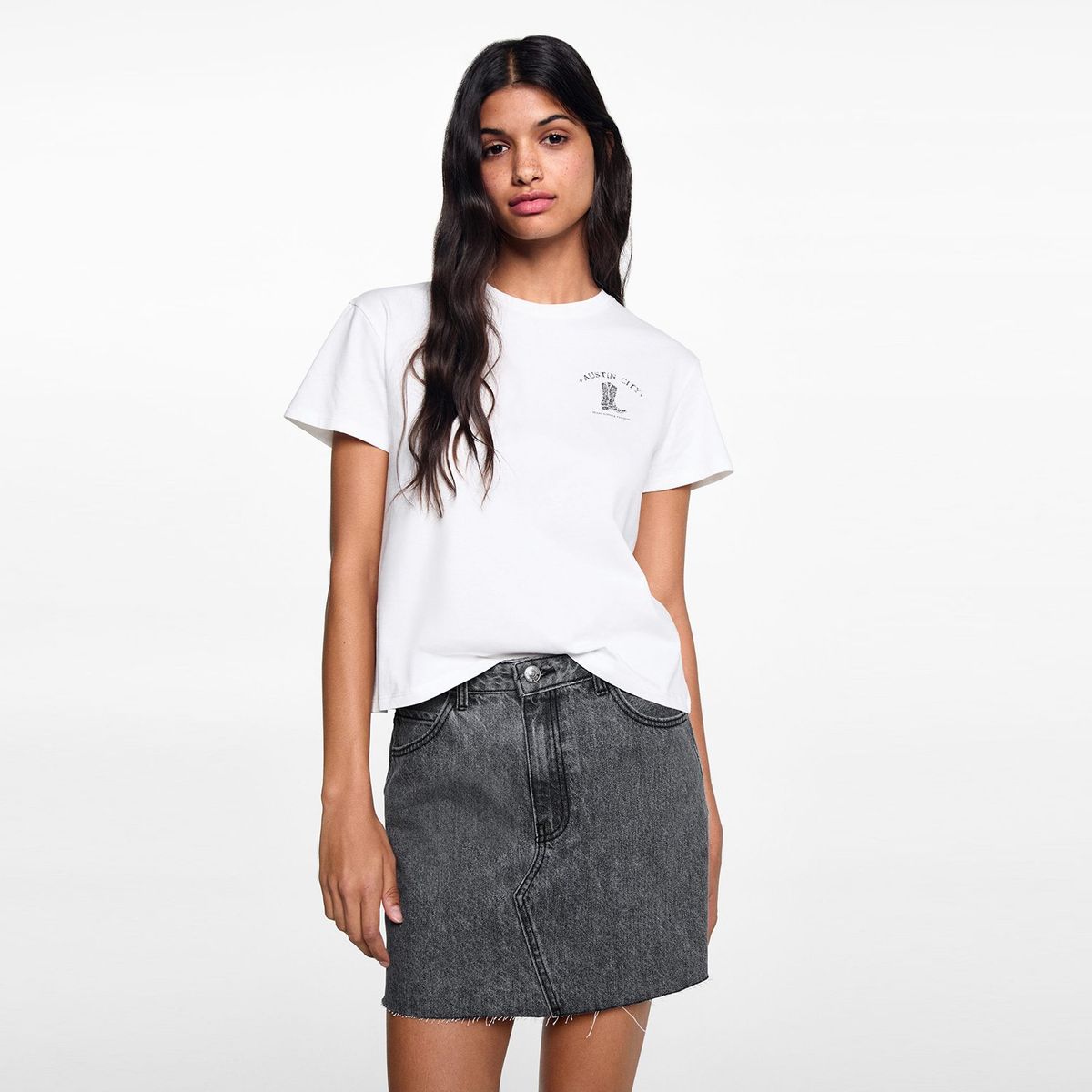 MANGO TEEN - Falda Corta 100% Algodón Mujer Mango