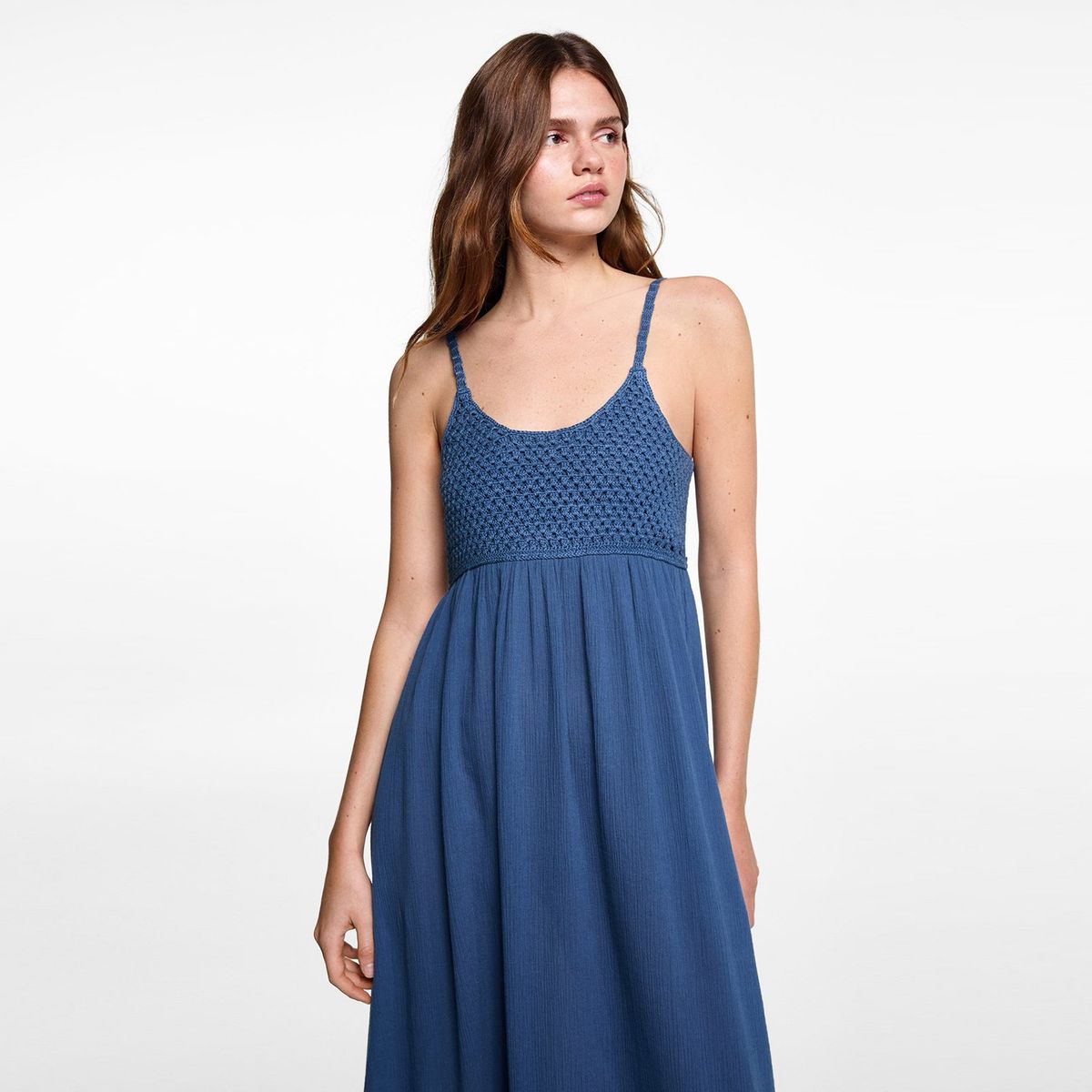 MANGO TEEN - Vestido Largo 100% Algodón Mujer Mango