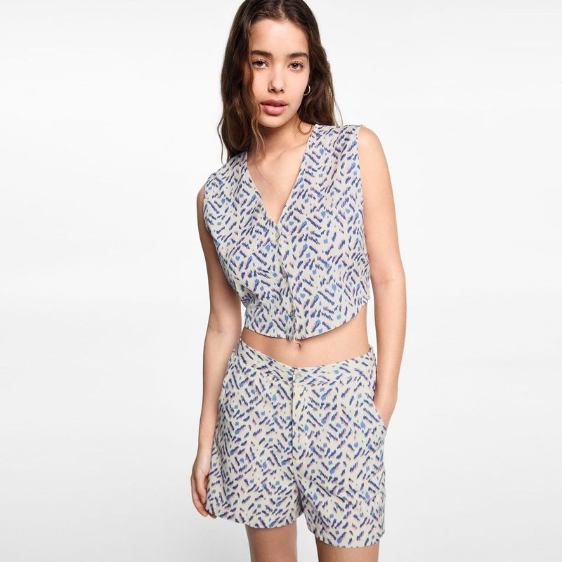 MANGO TEEN - Short Straight Algodón Mujer Mango Teen