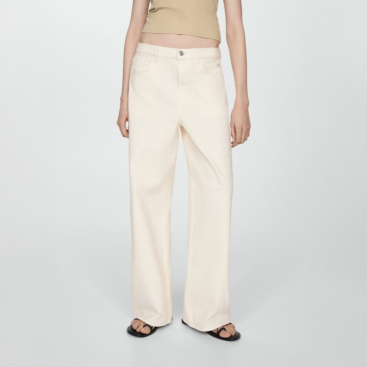 MANGO - Jean Wide 100% Algodón Mujer Mango