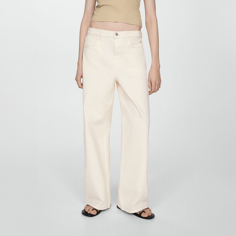 MANGO - Jean Wide 100% Algodón Mujer Mango