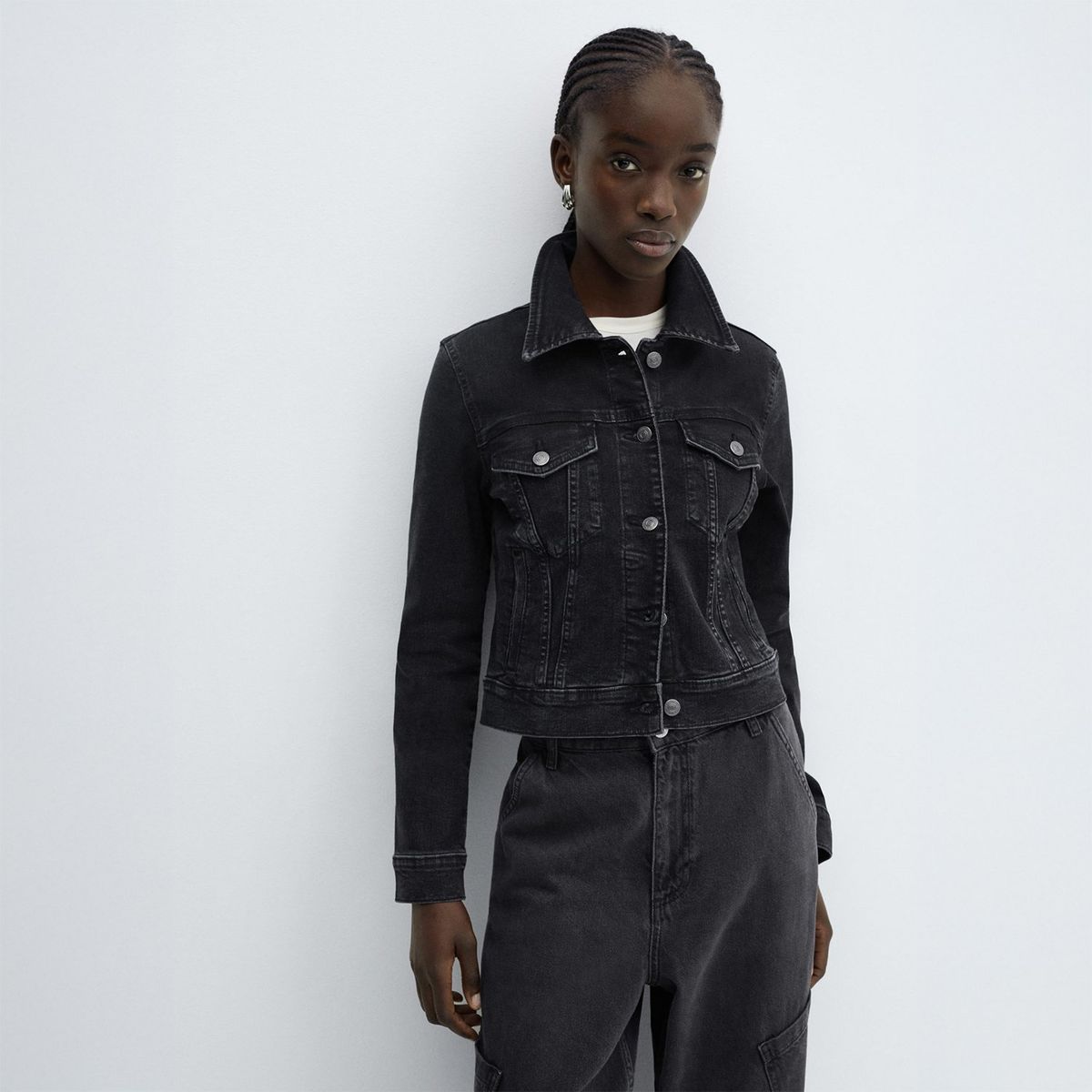 MANGO - Casaca Jean Algodón Mujer Mango